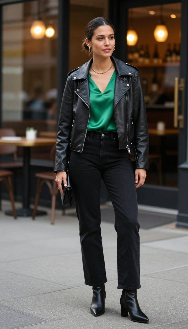 4. Date Night with a Silk Camisole and Heeled Boots