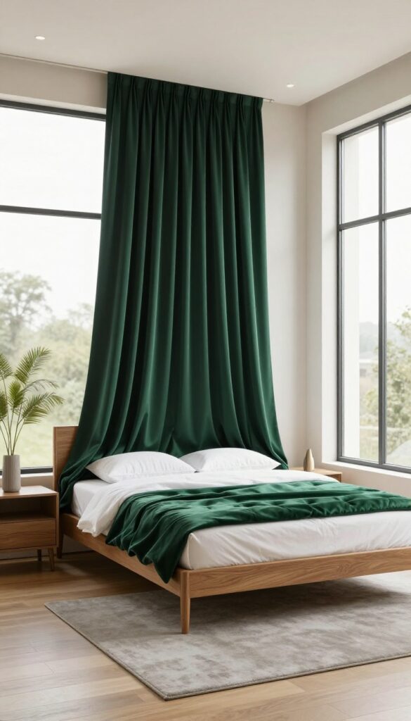 5. Dark Green Canopy Bed for a Statement Look idea
