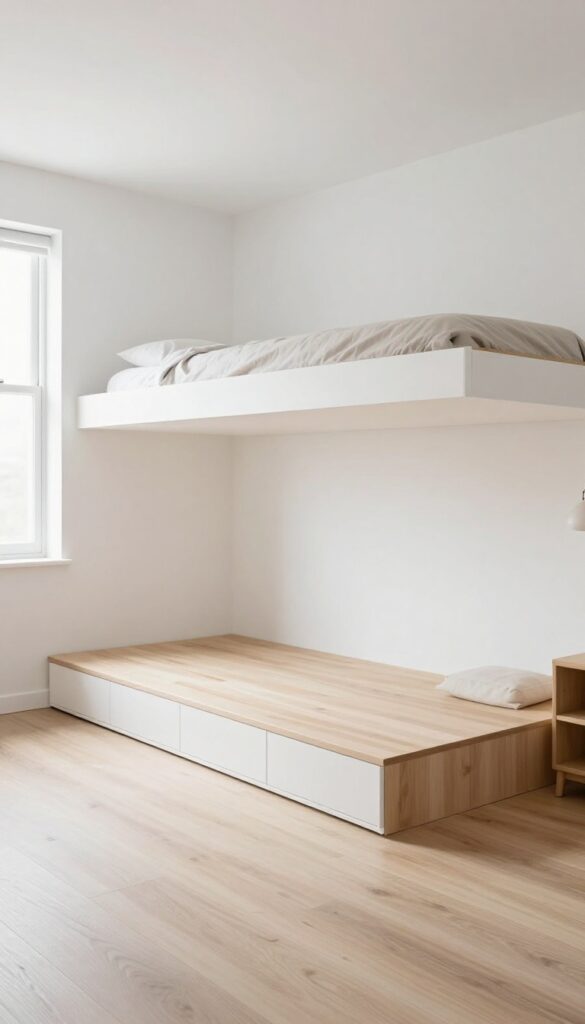 2. Built-In Loft Platform With Storage Drawers idea