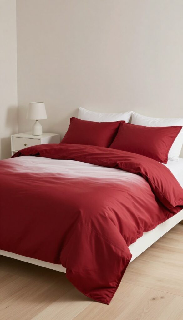 2. Red Bedding as a Statement Layer idea