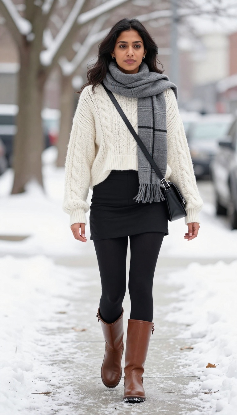 9. Chunky Knit and Snoga Skirt