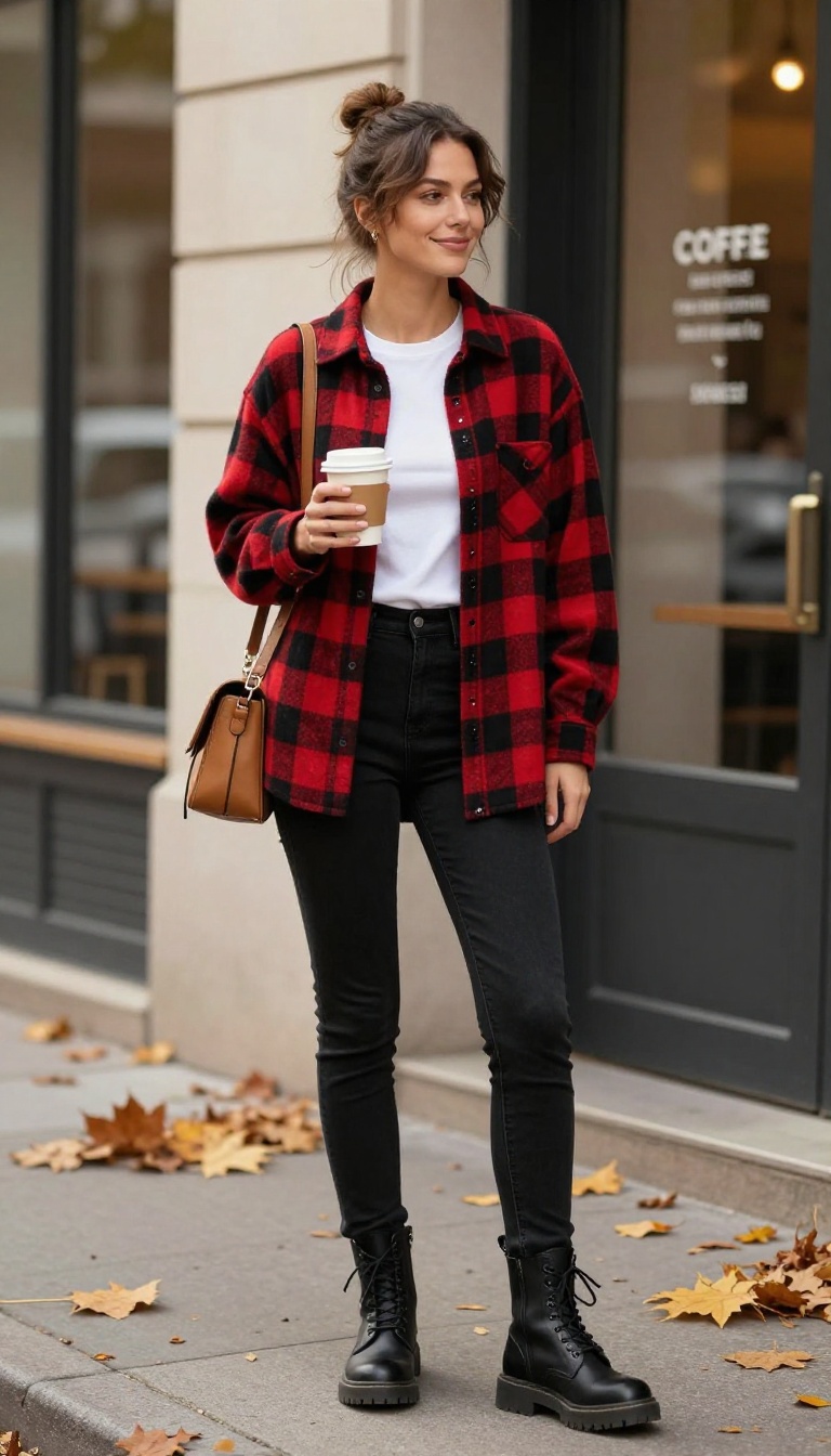 4. Plaid Shirt and Apple Bottom Jeans for Fall Weekends