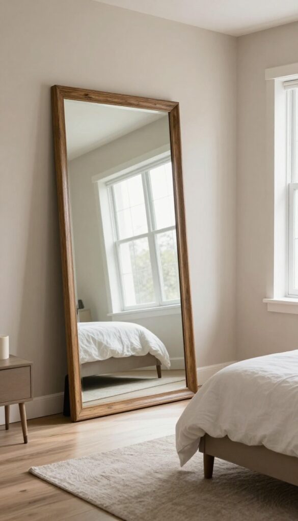 7. Corner Mirror as a Statement Piece idea