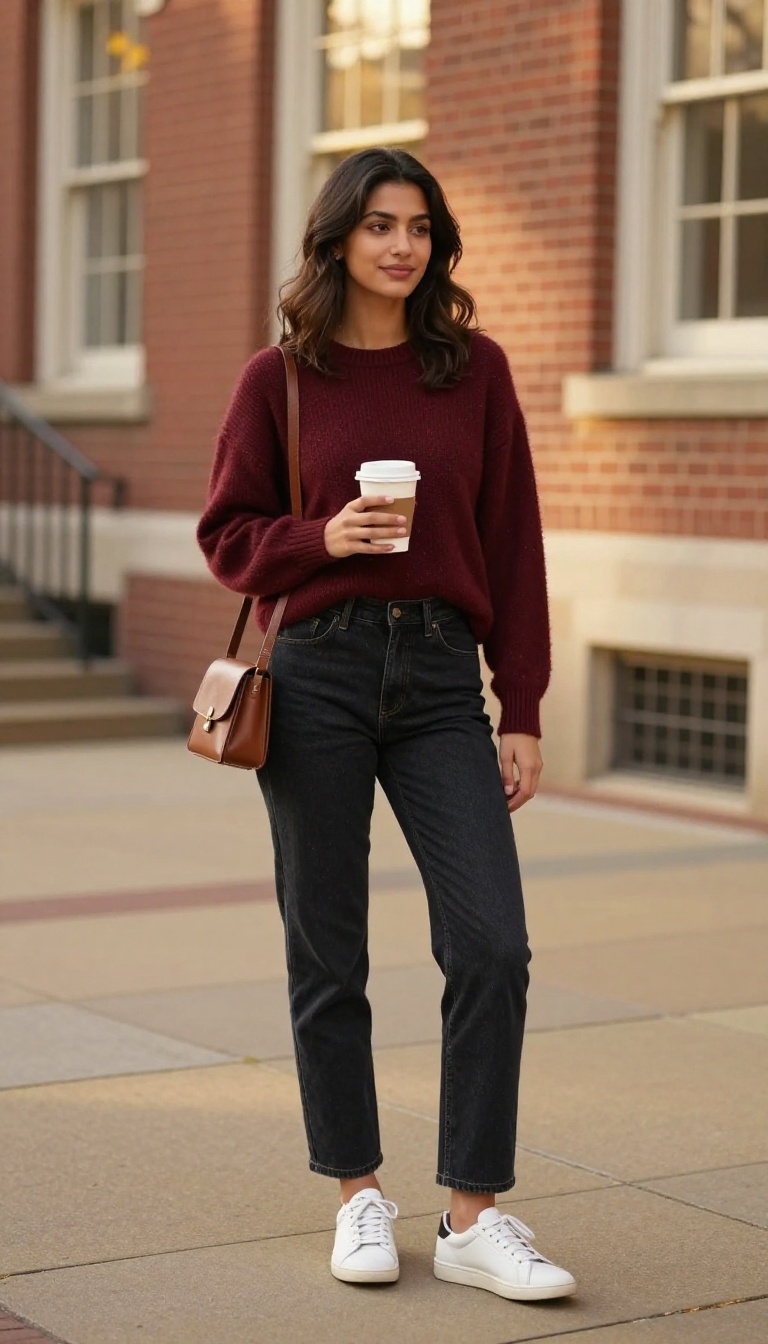11. Cashmere Sweater and Dark Denim