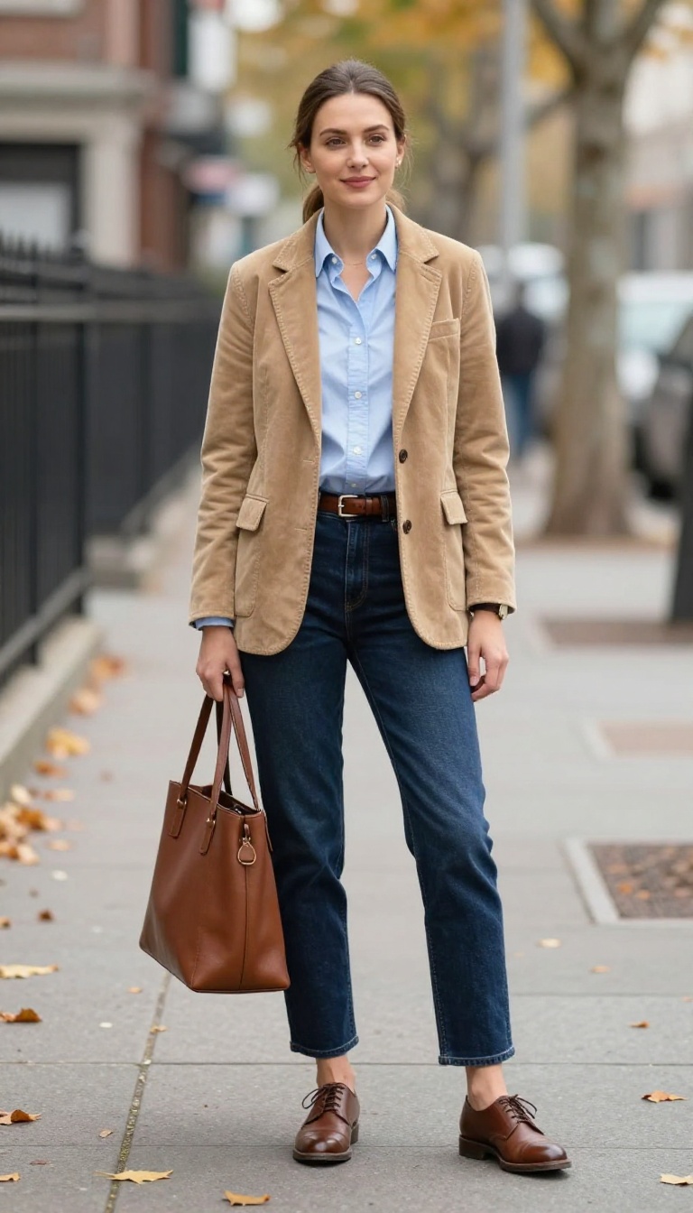 12. Corduroy Blazer and DTI Jeans