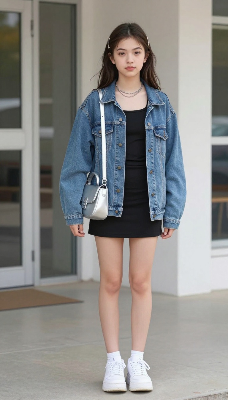 15. Slip Dress + Tee + Platform Sneakers