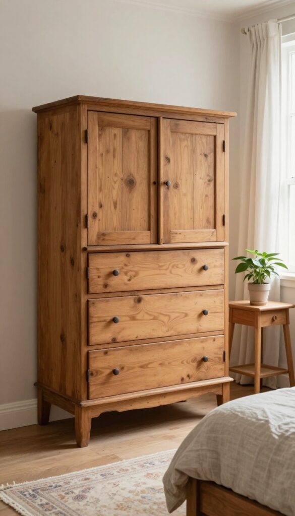 4. Worn Wood Furniture with Visible Character idea