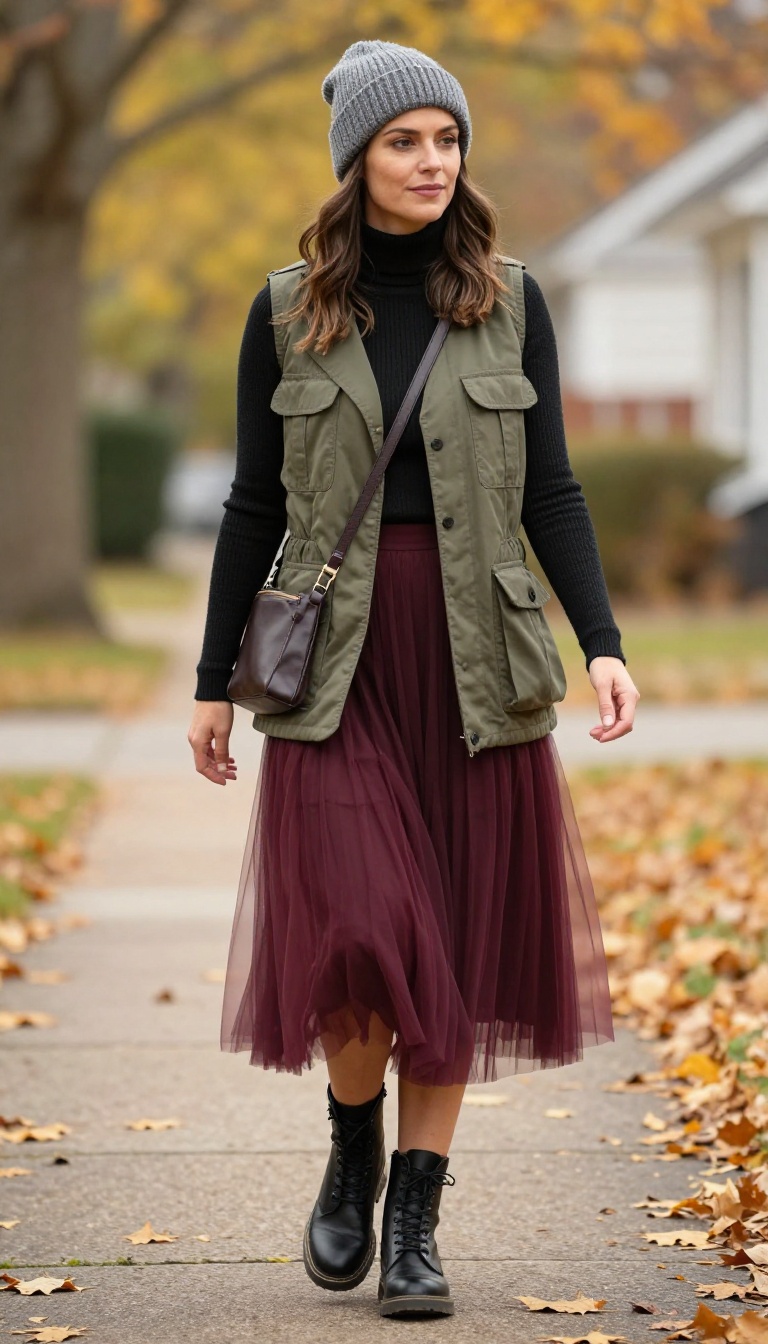 6. Utility Vest and Turtleneck