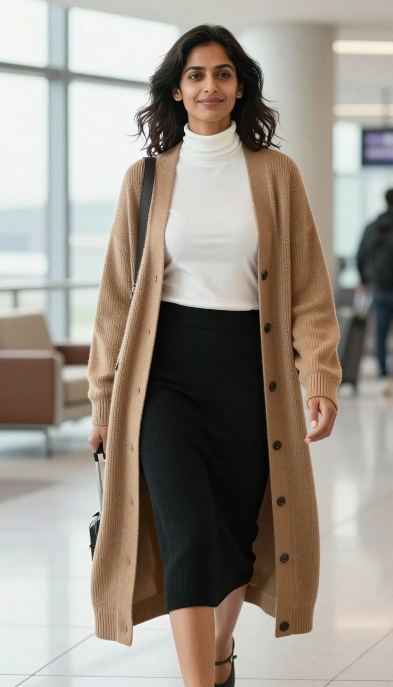 7. Cardigan and Snoga Skirt