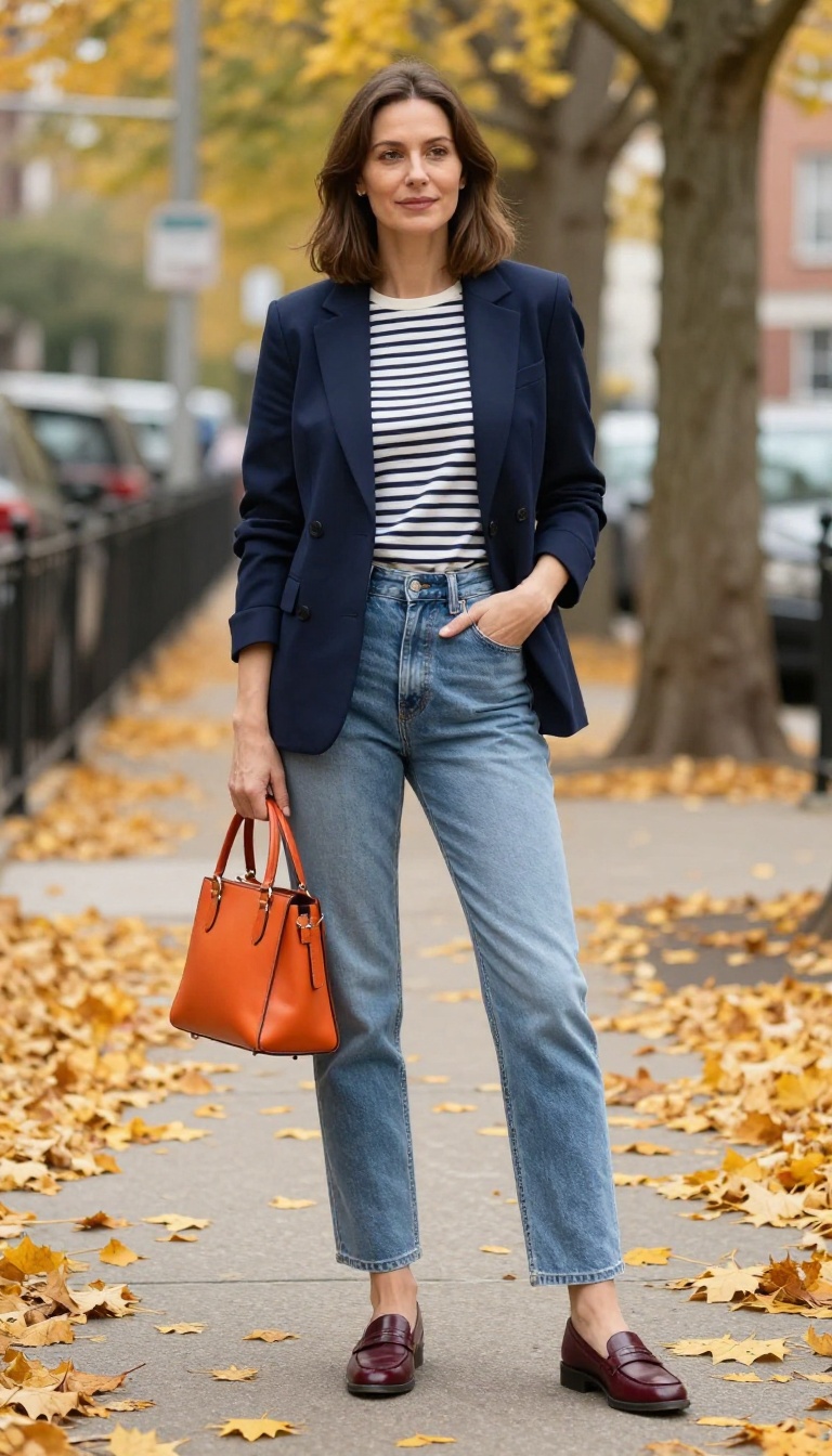 11. The Blazer and Jeans with a Pop of Color