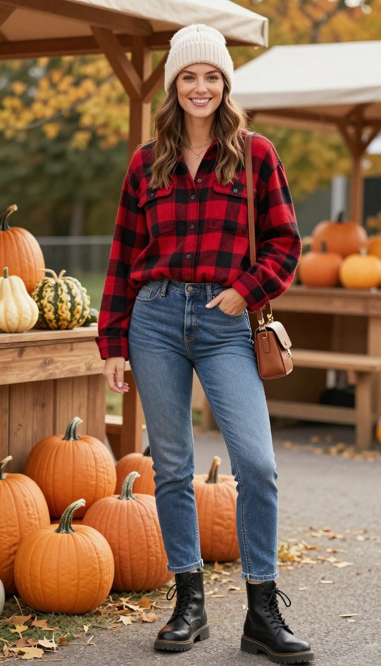 3. Plaid Shirt and Boyfriend DTI Jeans