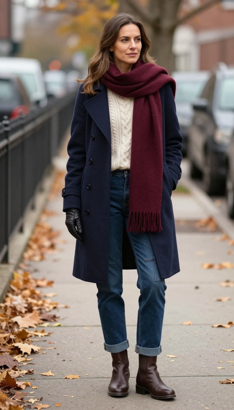 13. Peacoat and Cargo Jeans