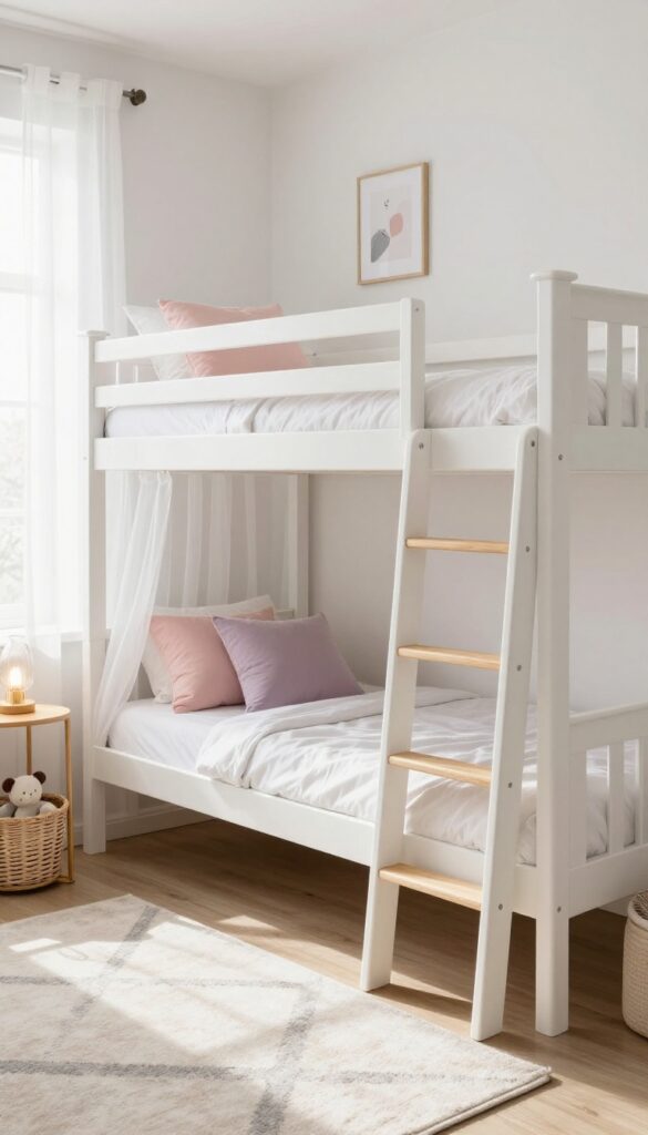 1. Classic White Bunk Beds With Personalized Touches idea