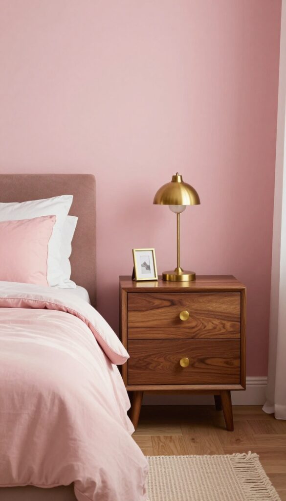6. Pink and Brown With Gold or Brass Accents idea