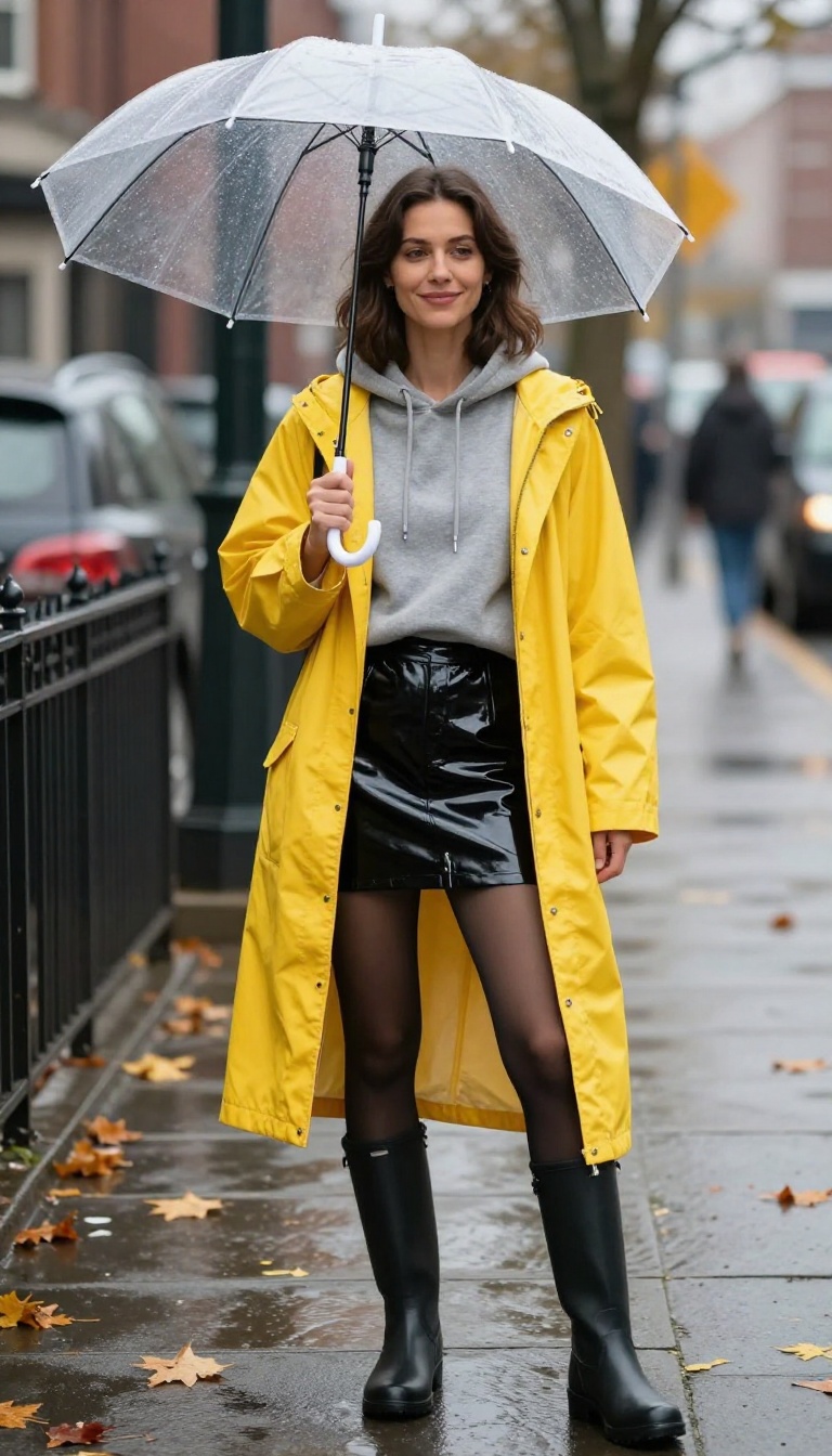 14. Raincoat and Vinyl Skirt for Wet Weather