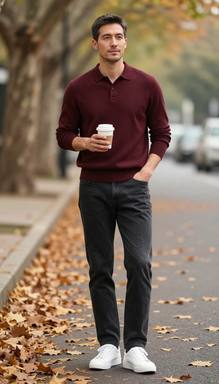 8. The Knit Polo and Tailored Jeans