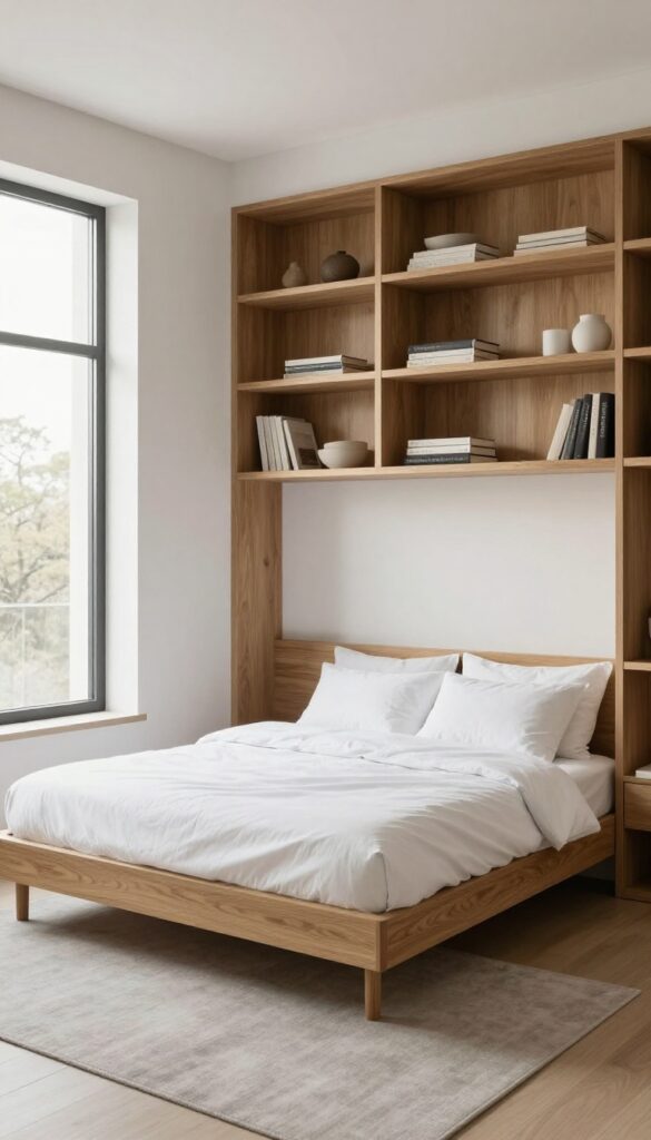 4. Built-In Shelves Around the Bed idea