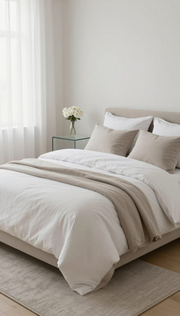 1. Neutral, Layered Bedding That Feels Hotel-Level Calm idea