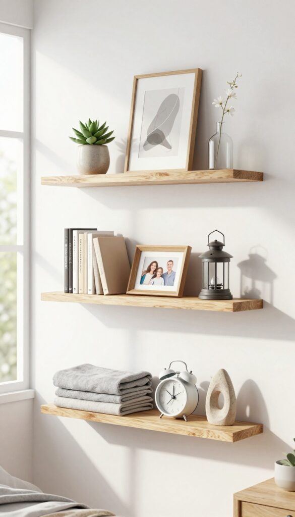 5. Minimalist Picture Ledge Shelves idea