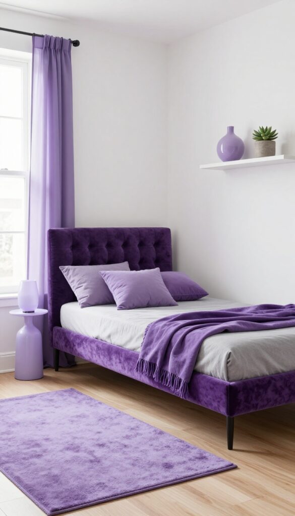 5. Purple Decor Accents Instead of Paint idea