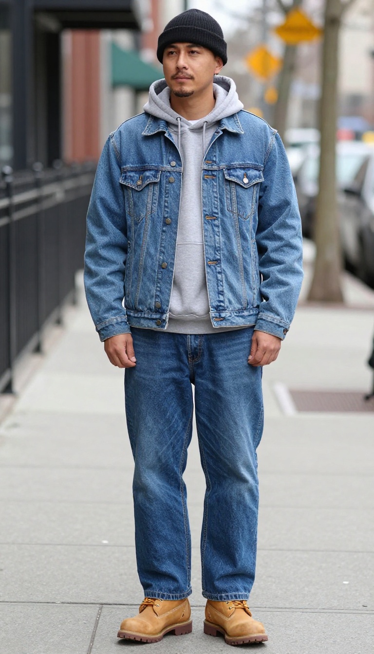 4. Denim Jacket Over a Hoodie
