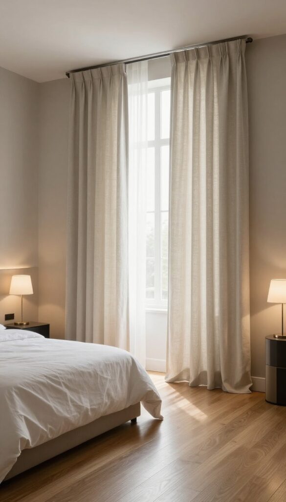 4. Floor-to-Ceiling Curtains That Frame the Space idea