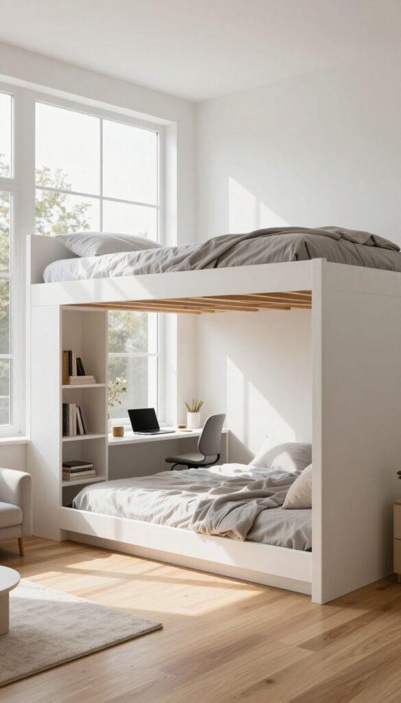 1. Elevated Bed Loft With Open Floor Below idea