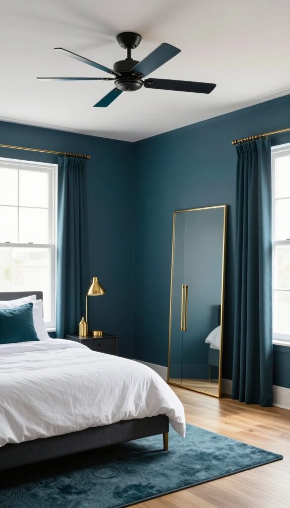 2. Dark Teal and Brass for a Luxe Feel idea