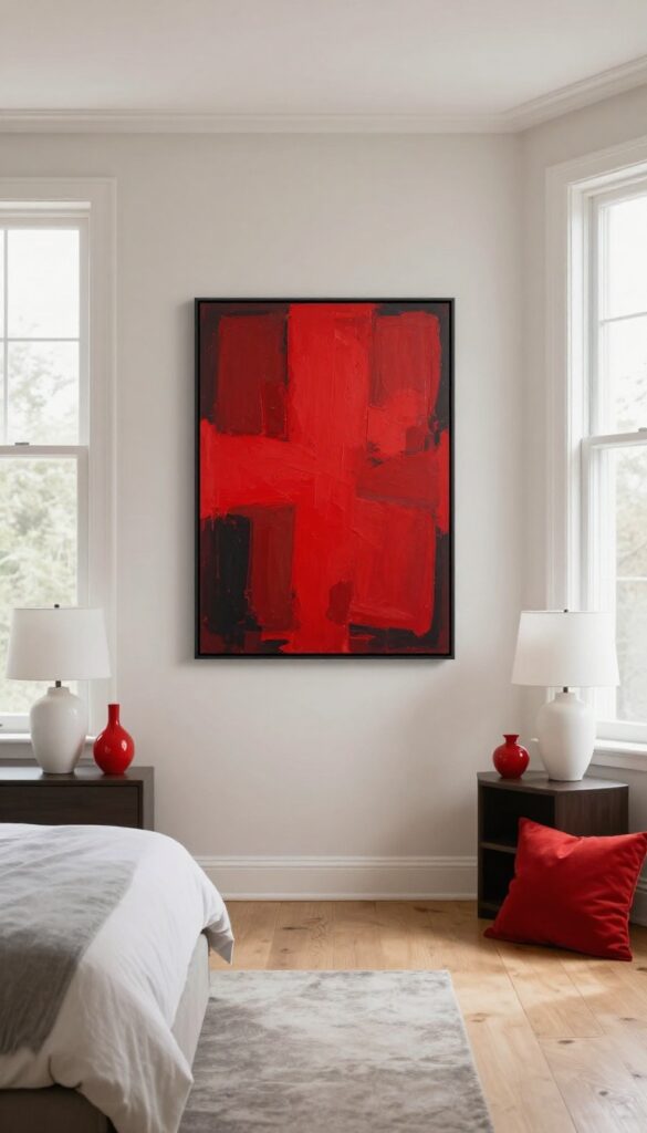 3. Red Through Artwork and Wall Decor idea