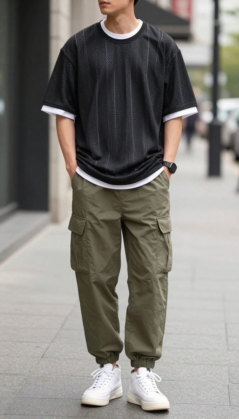 5. Cargo Pants and a Mesh Jersey