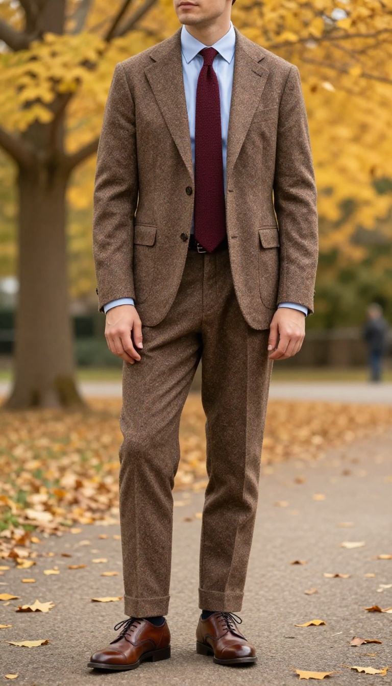8. The Donegal Tweed Suit with Knit Tie