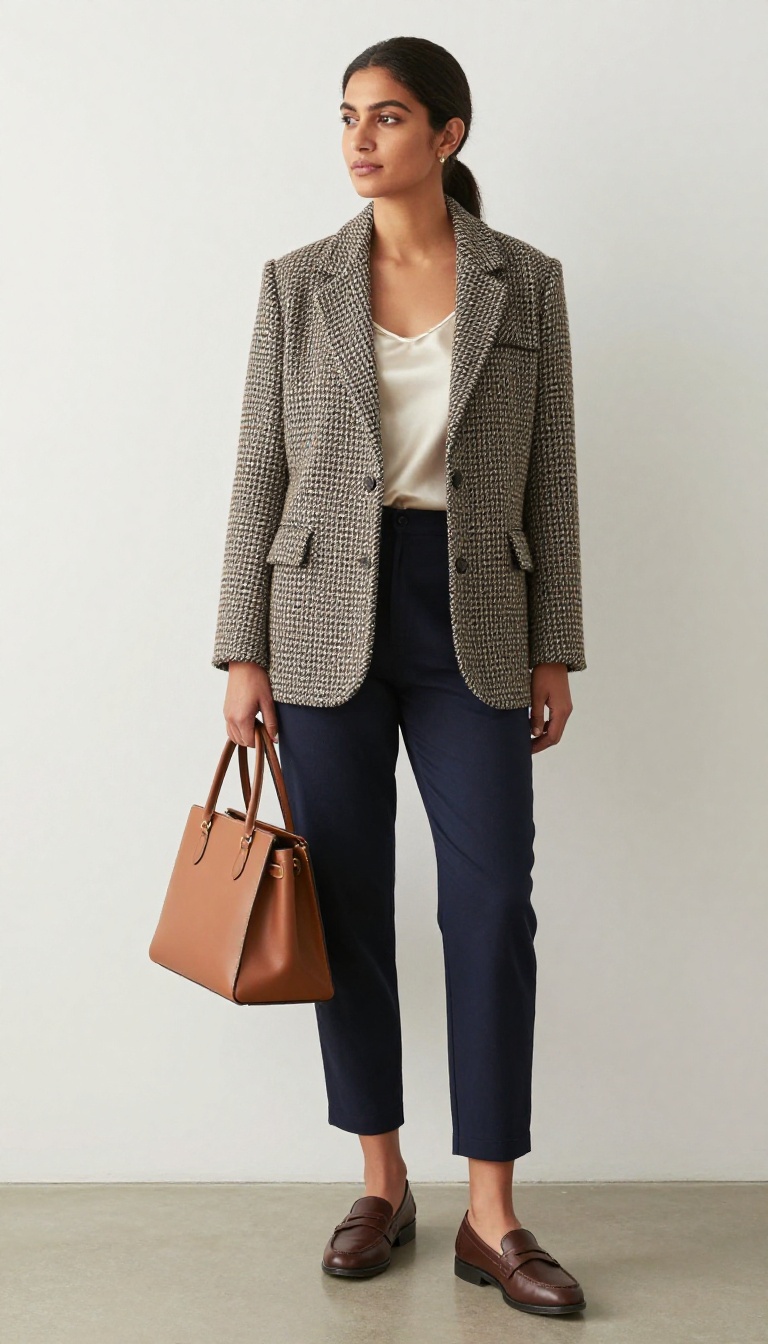 7. The Tweed Jacket with Tapered Trousers