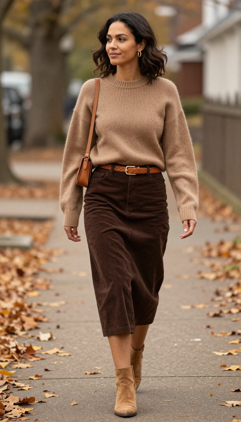 7. Monochrome Brown Layers for a Cozy, Elevated Outfit