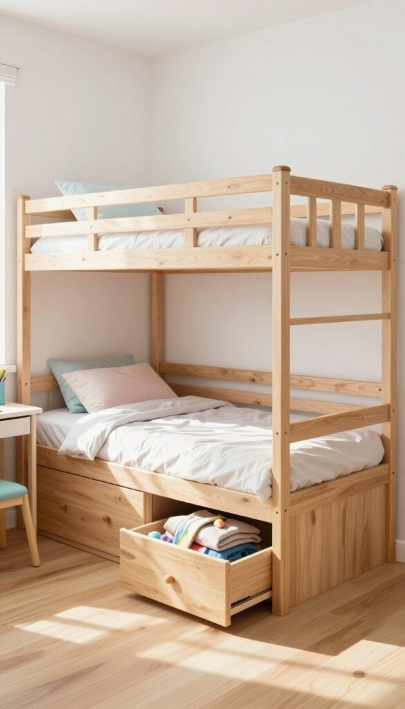 2. Built-In Bunk Beds With Storage Drawers idea
