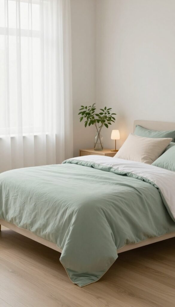 3. Eucalyptus Green Comforter for an Airy Feel idea