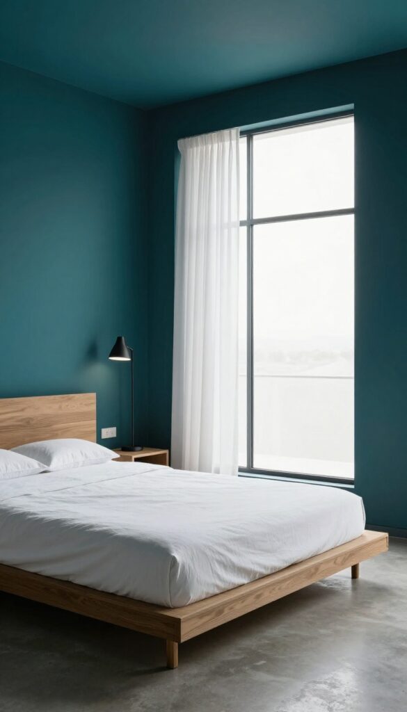8. Dark Teal With Minimal Decor idea
