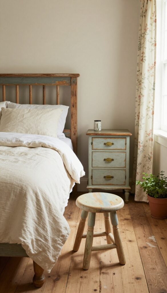 2. Vintage Nightstands Instead of Matching Sets idea