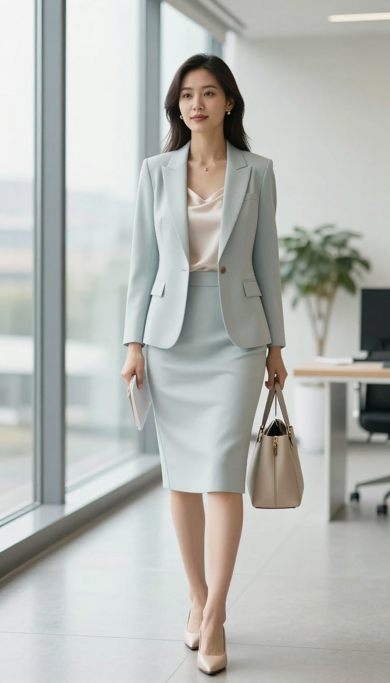 12. Skirt Suit with a Silk Camisole
