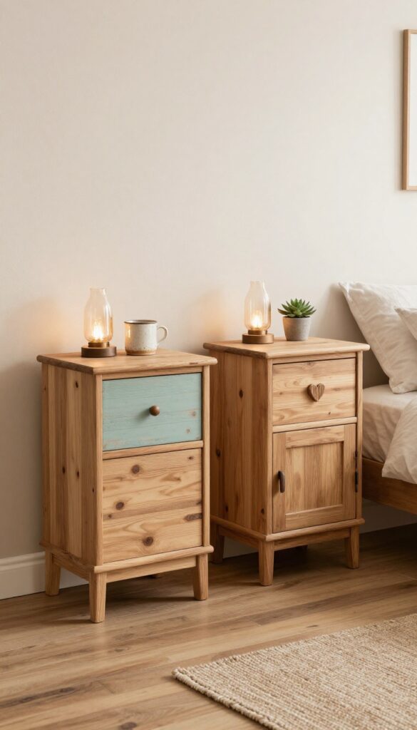 3. Wooden Nightstands With Character idea