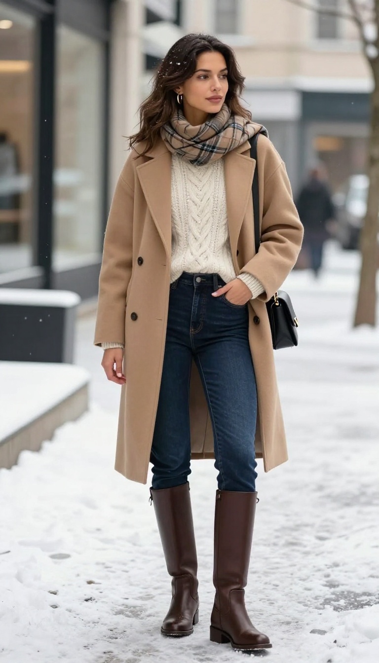 1. Classic Skinny Jeans and Tall Riding Boots