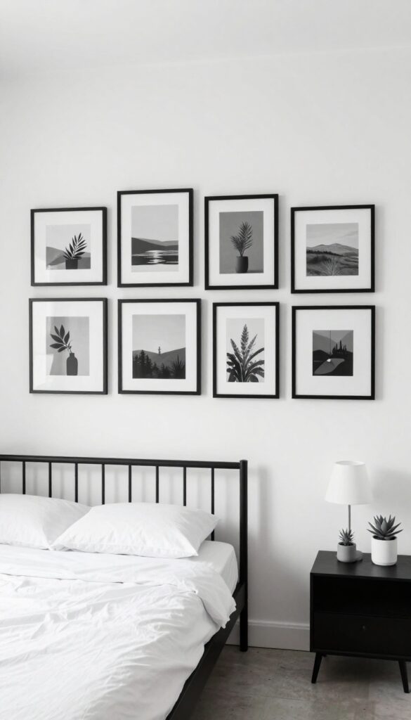 4. Black and White Gallery Wall idea